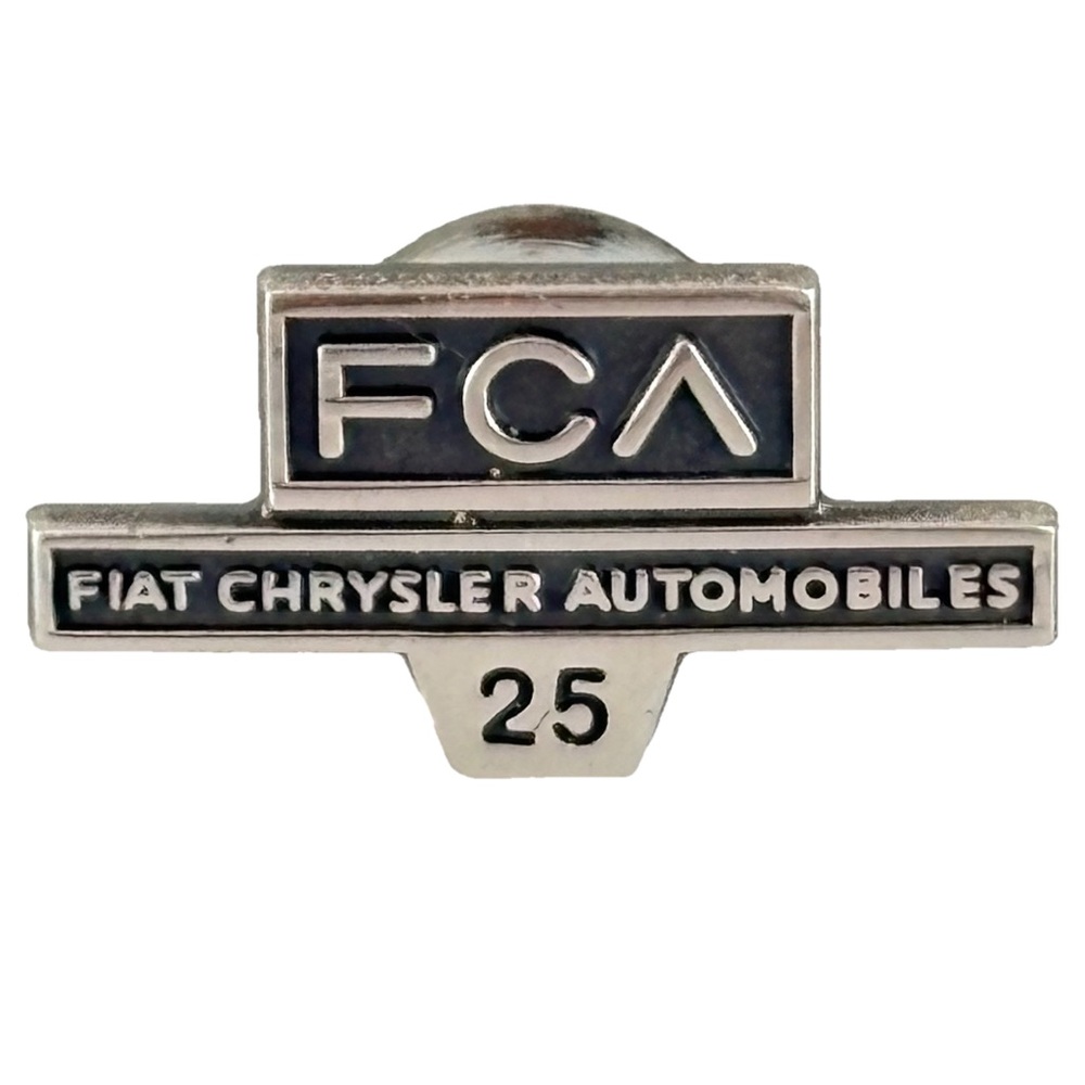 FCA Fiat Chrysler Automobiles 25 Year Anniversary Sterling Silver Lapel Pin